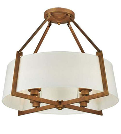 Cilindro Lucy 4 Light 31" Wide Semi-Flush Ceiling Fixture - Cortez Gold Finish