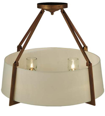 Cilindro Lucy 4 Light 31" Wide Semi-Flush Ceiling Fixture - Cortez Gold Finish