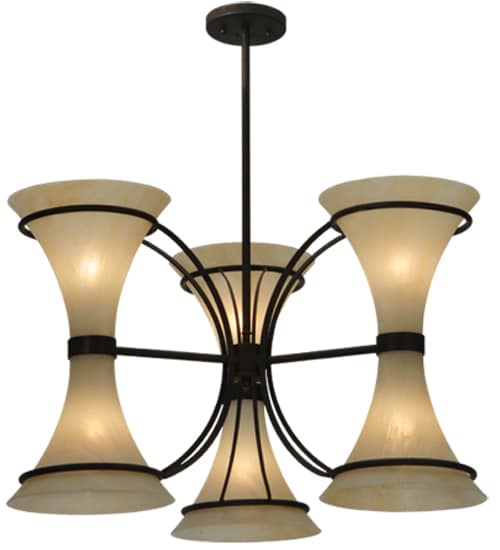 Chronos 6 Light 30" Wide Chandelier - Classic Rust Finish