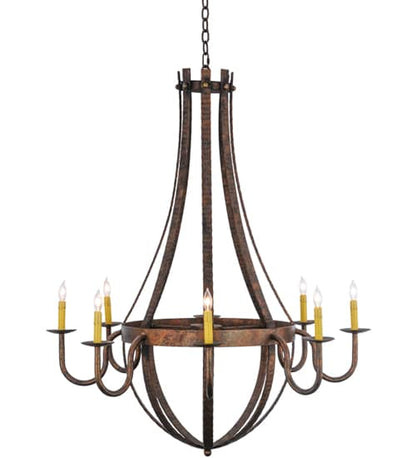 Barrel Stave Madera 8 Light 42" Wide Taper Candle Style Chandelier - Rococo Finish