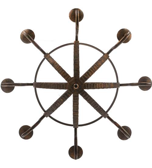 Barrel Stave Madera 8 Light 42" Wide Taper Candle Style Chandelier - Rococo Finish