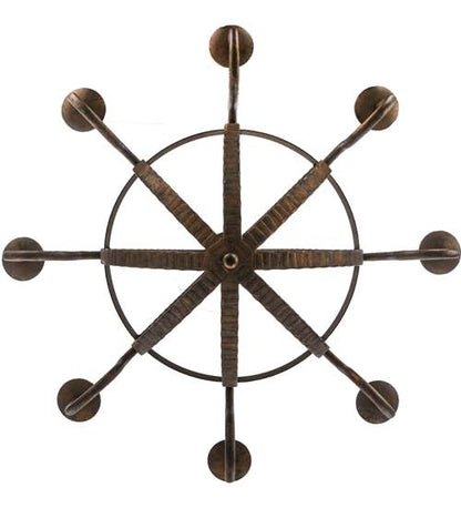 Barrel Stave Madera 8 Light 42" Wide Taper Candle Style Chandelier - Rococo Finish