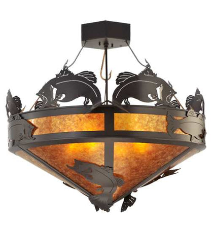 Catch of the Day 4 Light 38" Wide Semi-Flush Ceiling Fixture