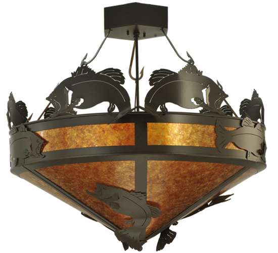 Catch of the Day 4 Light 38" Wide Semi-Flush Ceiling Fixture