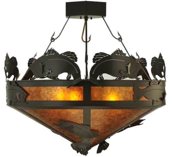 Catch of the Day 4 Light 38" Wide Semi-Flush Ceiling Fixture