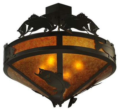 Catch of the Day 4 Light 38" Wide Semi-Flush Ceiling Fixture