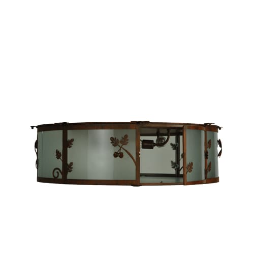 Oak Leaf and Acorn 4 Light 30" Wide Flush Mount Drum Ceiling Fixture