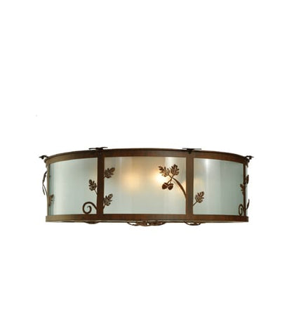 Oak Leaf and Acorn 4 Light 30" Wide Flush Mount Drum Ceiling Fixture