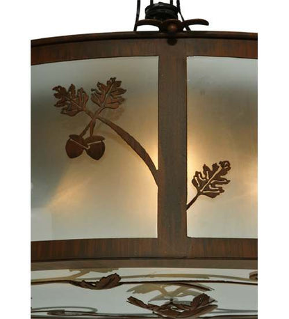 Oak Leaf and Acorn 4 Light 30" Wide Flush Mount Drum Ceiling Fixture