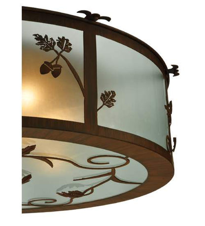 Oak Leaf and Acorn 4 Light 30" Wide Flush Mount Drum Ceiling Fixture