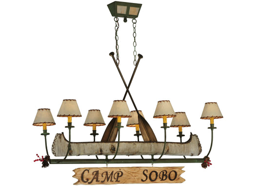 51.5" L Personalized Canoe 8 Light Chandelier