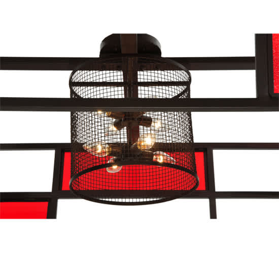 Tavern 8 Light 85" Wide Semi-Flush Ceiling Fixture