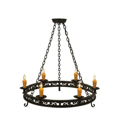 Sagebrush 6 Light 36" Wide Taper Candle Style Chandelier