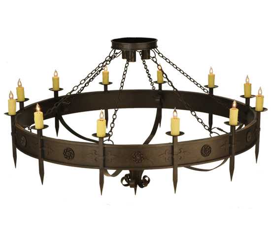 Warwick 12 Light 72" Wide Taper Candle Style Chandelier - Gilded Tobacco Finish