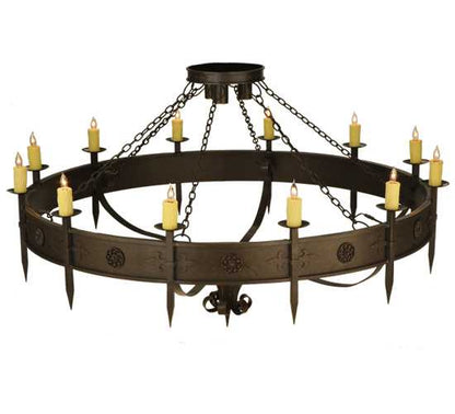Warwick 12 Light 72" Wide Taper Candle Style Chandelier - Gilded Tobacco Finish