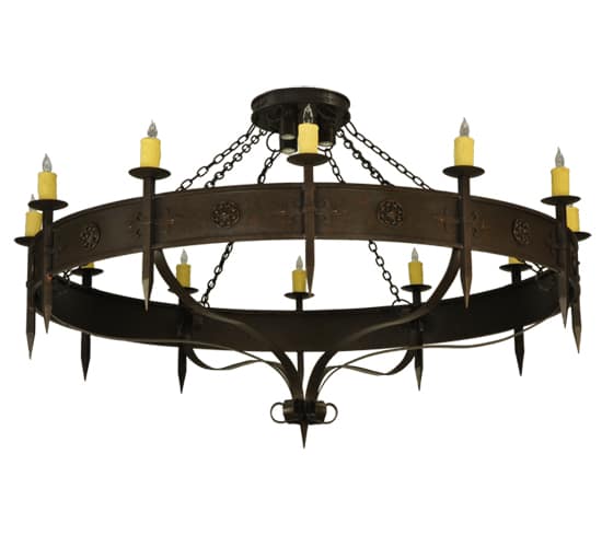 Warwick 12 Light 72" Wide Taper Candle Style Chandelier - Gilded Tobacco Finish