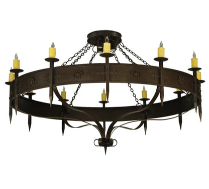 Warwick 12 Light 72" Wide Taper Candle Style Chandelier - Gilded Tobacco Finish