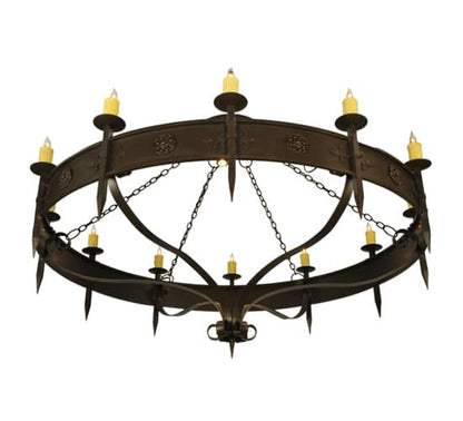 Warwick 12 Light 72" Wide Taper Candle Style Chandelier - Gilded Tobacco Finish
