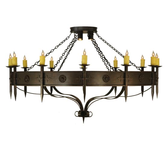 Warwick 12 Light 72" Wide Taper Candle Style Chandelier - Gilded Tobacco Finish