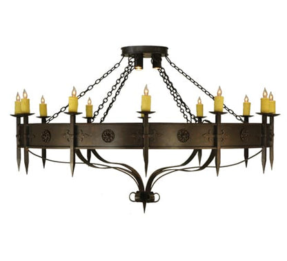 Warwick 12 Light 72" Wide Taper Candle Style Chandelier - Gilded Tobacco Finish