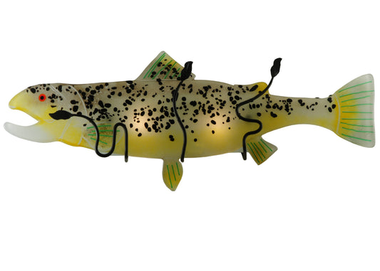29.5" W Brown Trout Fused Glass Wall Sconce