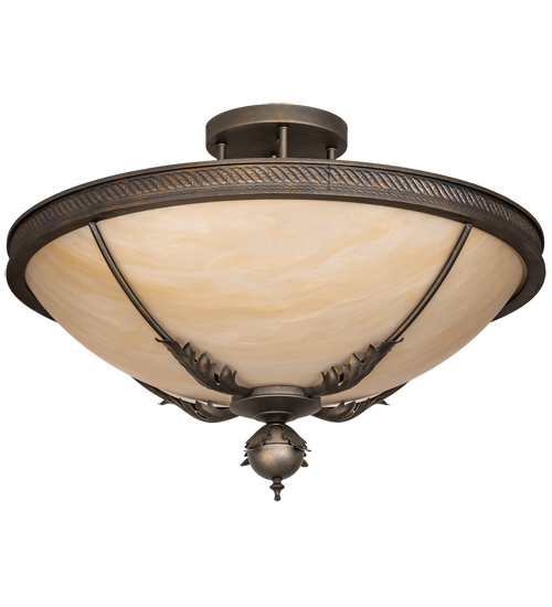 Hoja 4 Light 30" Wide Semi-Flush Bowl Ceiling Fixture