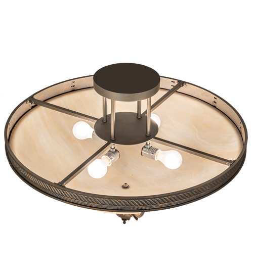 Hoja 4 Light 30" Wide Semi-Flush Bowl Ceiling Fixture