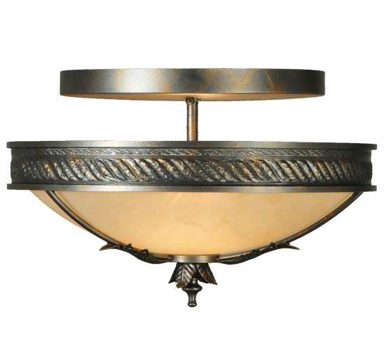 Hoja 2 Light 15" Wide Semi-Flush Bowl Ceiling Fixture
