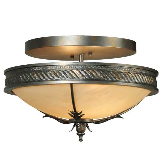 Hoja 2 Light 15" Wide Semi-Flush Bowl Ceiling Fixture