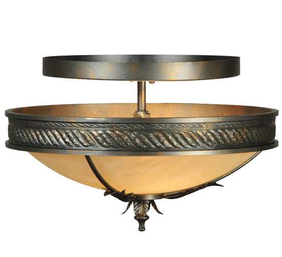Hoja 2 Light 15" Wide Semi-Flush Bowl Ceiling Fixture