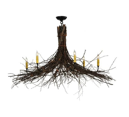 Twigs 6 Light 48" Wide Taper Candle Style Chandelier