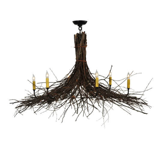 Twigs 6 Light 48" Wide Taper Candle Style Chandelier