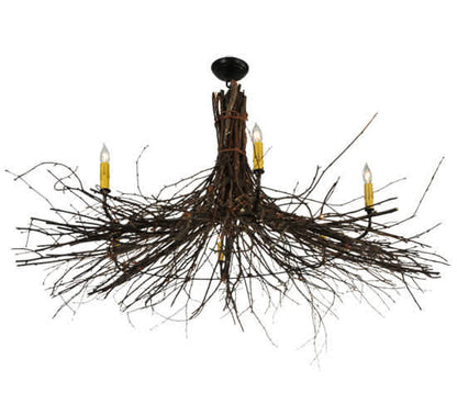 Twigs 6 Light 48" Wide Taper Candle Style Chandelier