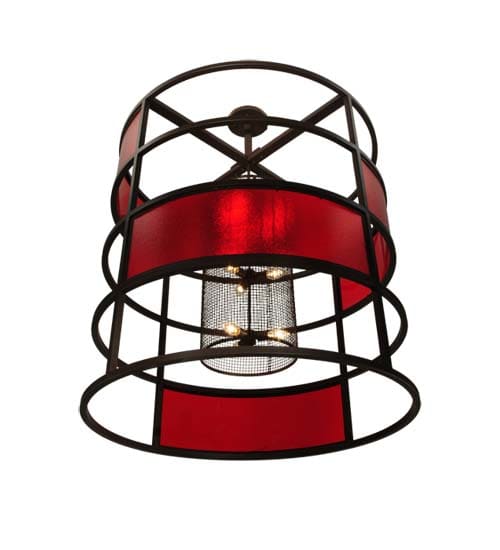 Tavern Red 9 Light 48" Wide Abstract Pendant