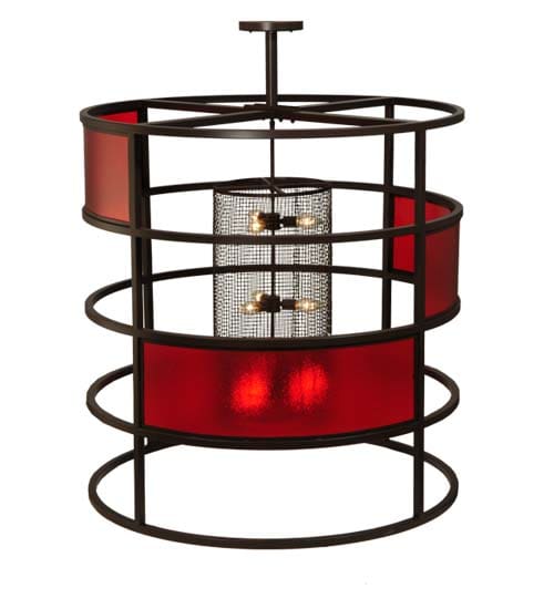Tavern Red 9 Light 48" Wide Abstract Pendant