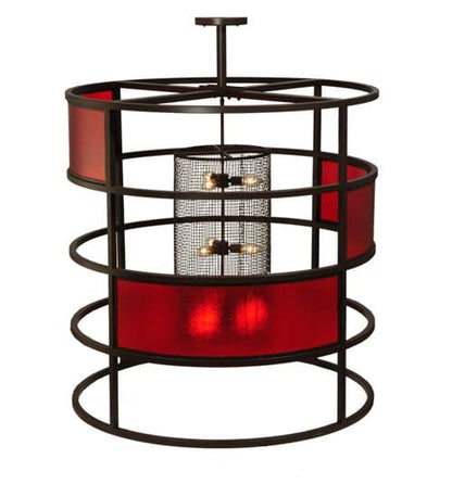 Tavern Red 9 Light 48" Wide Abstract Pendant