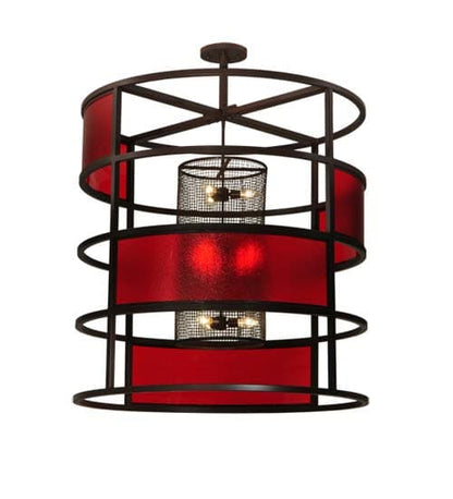 Tavern Red 9 Light 48" Wide Abstract Pendant