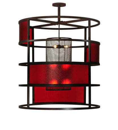 Tavern Red 9 Light 48" Wide Abstract Pendant