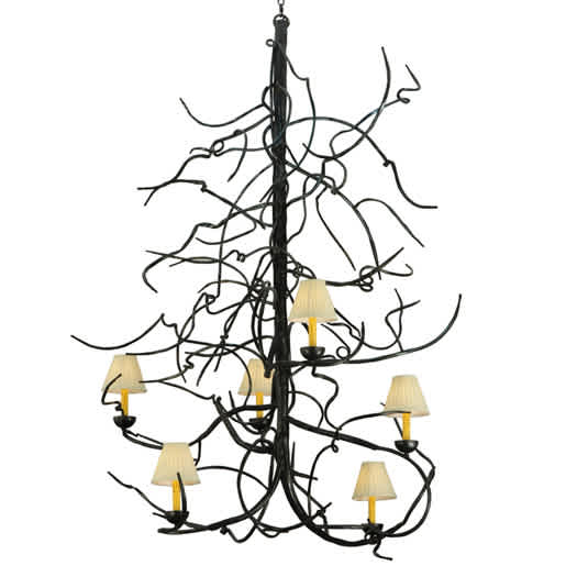 Winter Solstice 6 Light 50" Wide Wrought Iron Chandelier