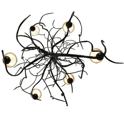 Winter Solstice 6 Light 50" Wide Wrought Iron Chandelier