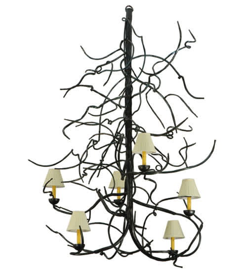 Winter Solstice 6 Light 50" Wide Wrought Iron Chandelier