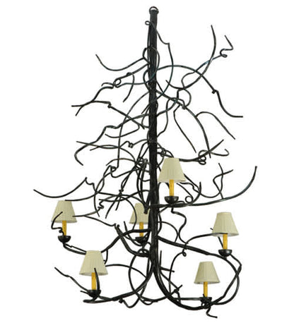 Winter Solstice 6 Light 50" Wide Wrought Iron Chandelier