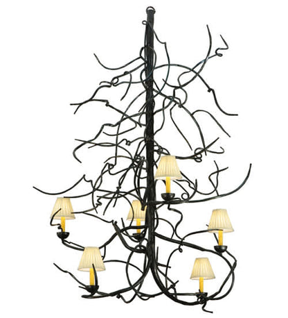 Winter Solstice 6 Light 50" Wide Wrought Iron Chandelier