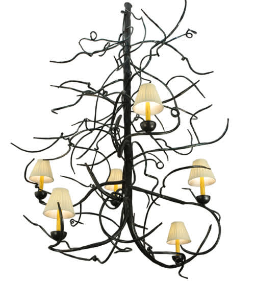 Winter Solstice 6 Light 50" Wide Wrought Iron Chandelier