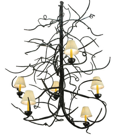Winter Solstice 6 Light 50" Wide Wrought Iron Chandelier