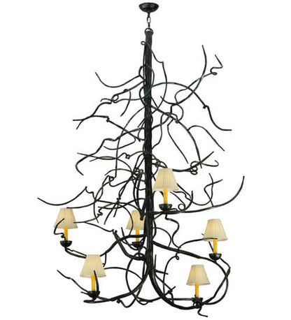 Winter Solstice 6 Light 50" Wide Wrought Iron Chandelier