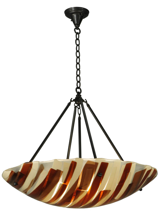 30.5" W Marina Fused Glass Inverted Pendant