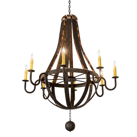Barrel Stave Madera 8 Light 48" Wide Taper Candle Style Chandelier - Coffee Bean Finish