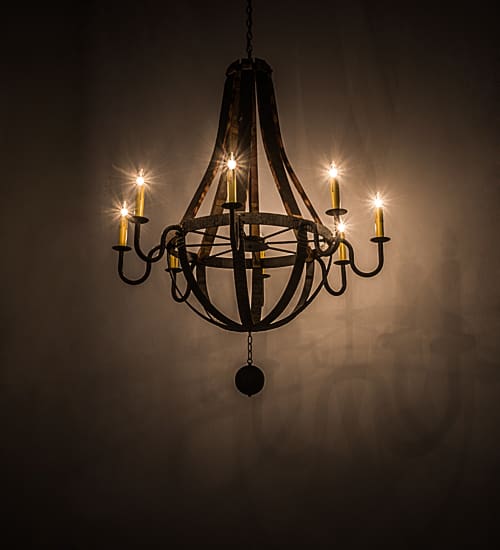 Barrel Stave Madera 8 Light 48" Wide Taper Candle Style Chandelier - Coffee Bean Finish