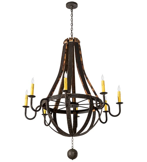 Barrel Stave Madera 8 Light 48" Wide Taper Candle Style Chandelier - Coffee Bean Finish